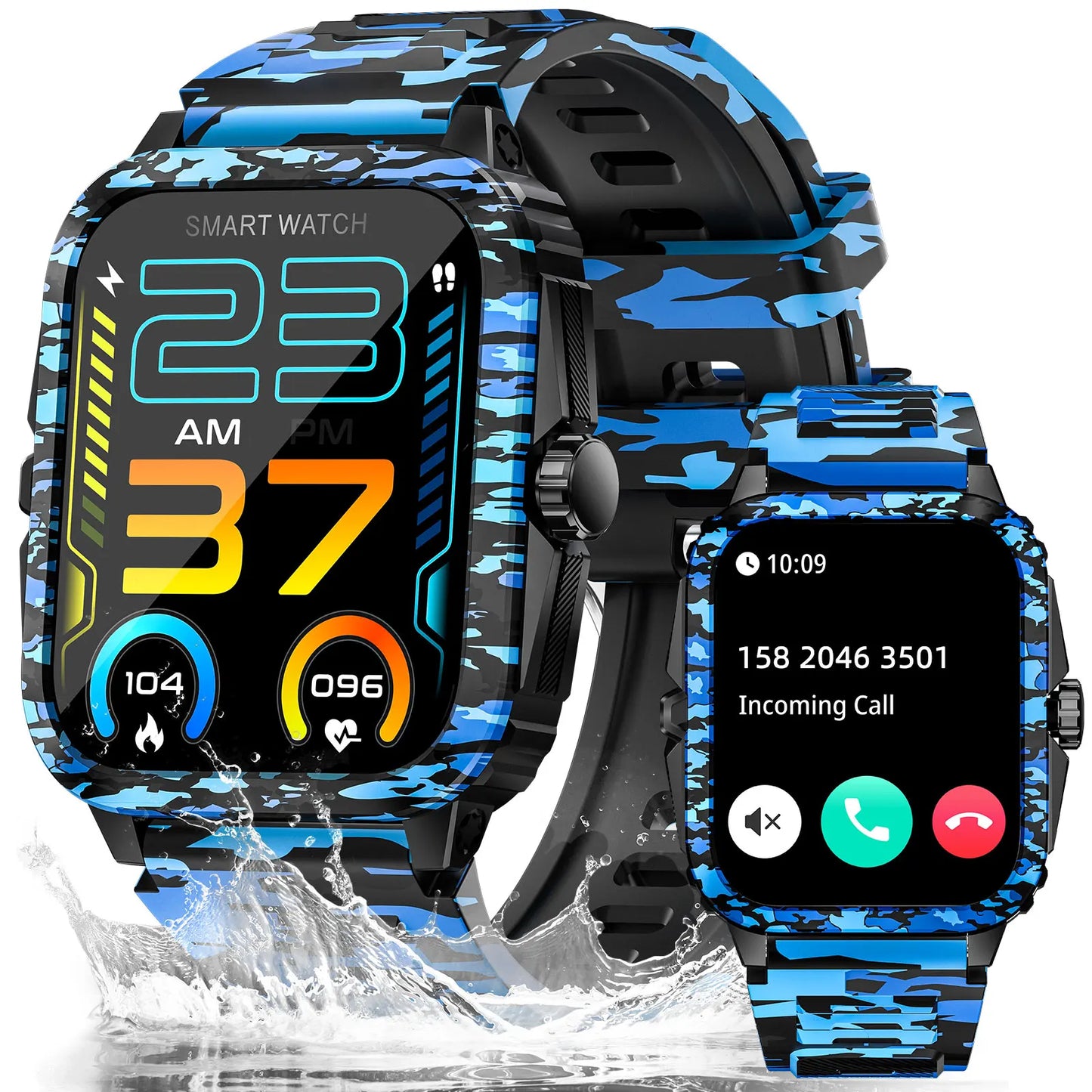 LaNikar Smart Watch 3ATM Waterproof Fitness Tracker With Heart Rate
