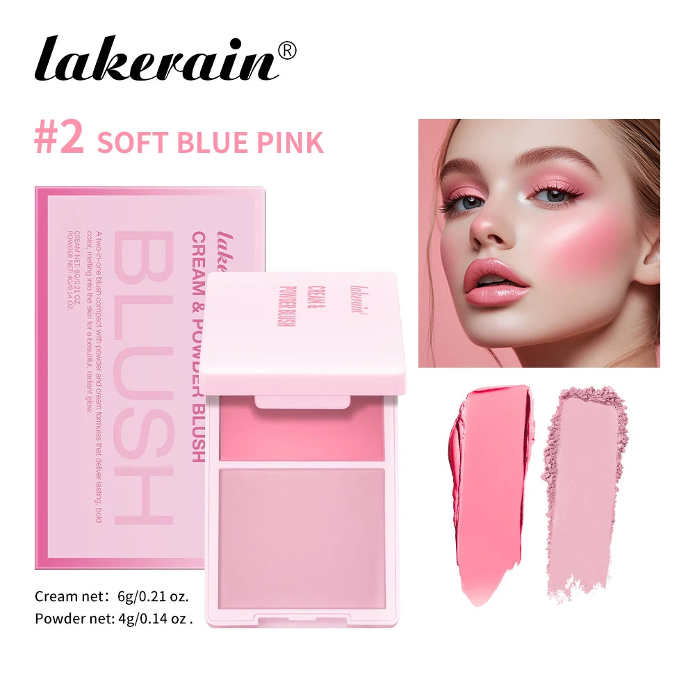 Lakerain Waterproof Cream and Powder Blush 5 Colors Palette