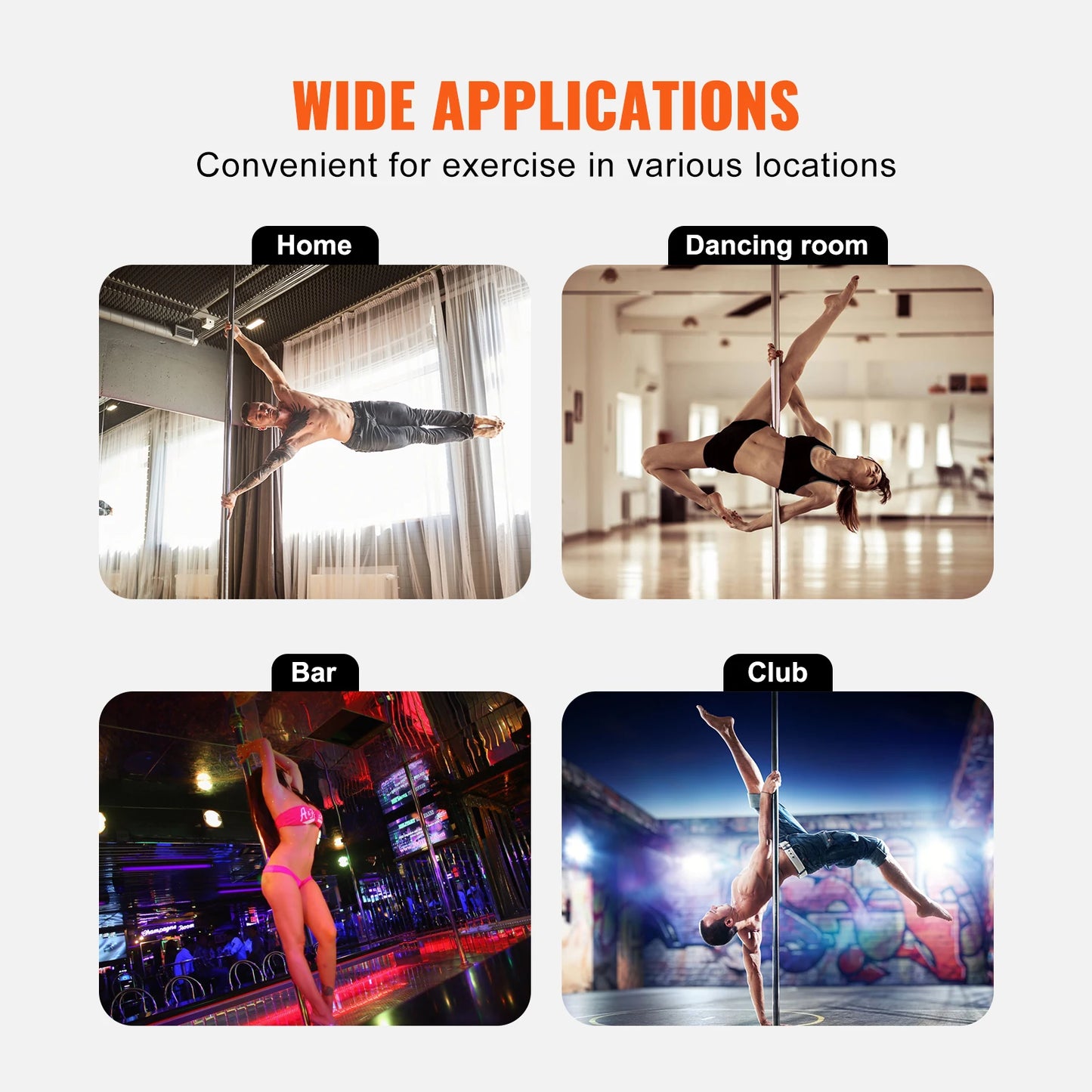SucceBuy Stainless Steel Dancing Pole Kit Spinning and Static