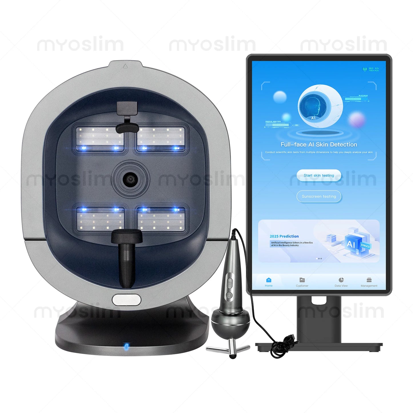 3D Facial Skin Analyzer Scanner With Dermatoscope And Mirror