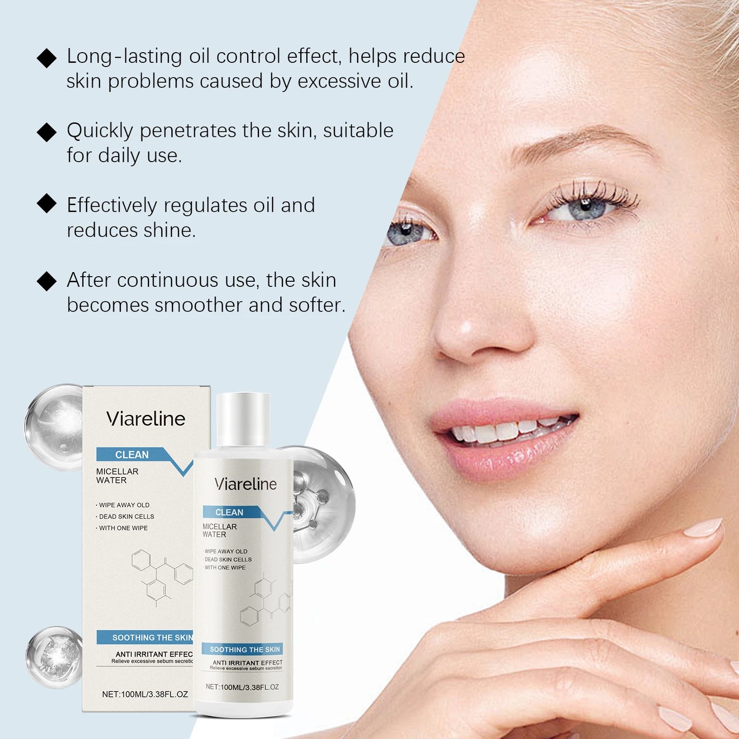 Gentle Makeup Remover Water For Pore Cleaning And Skin Texture