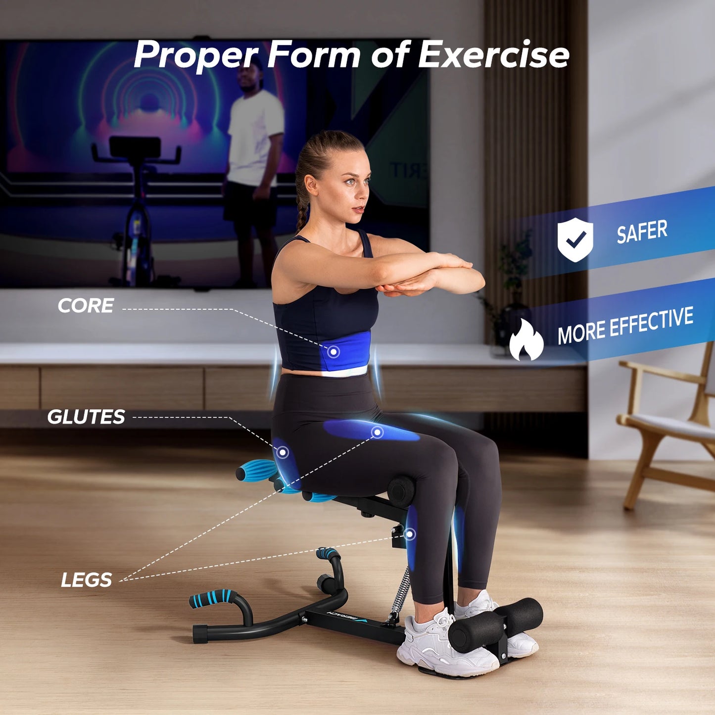 MERACH Deep Squat Machine Glutes Trainer Core Workout Equipment