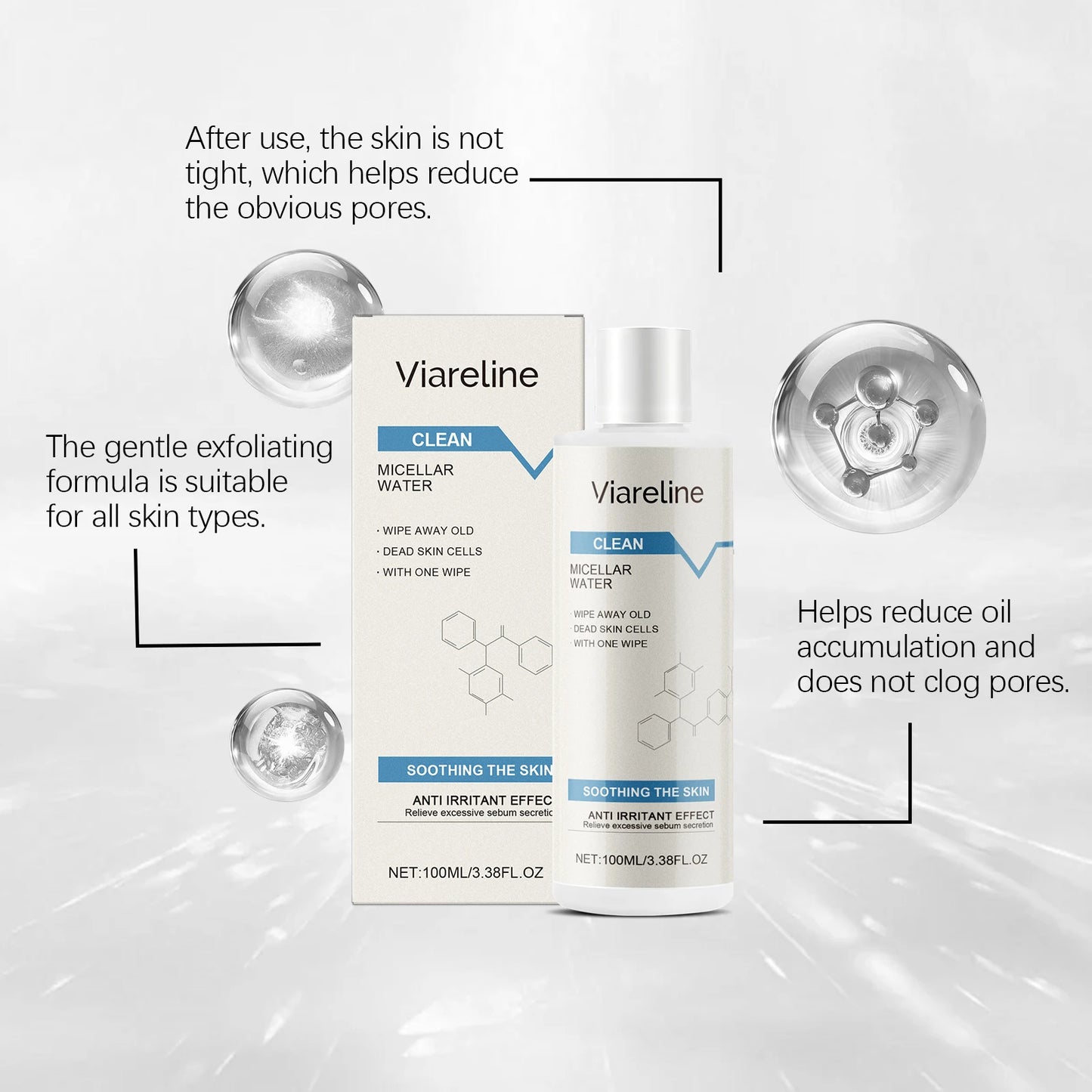 Gentle Makeup Remover Water For Pore Cleaning And Skin Texture