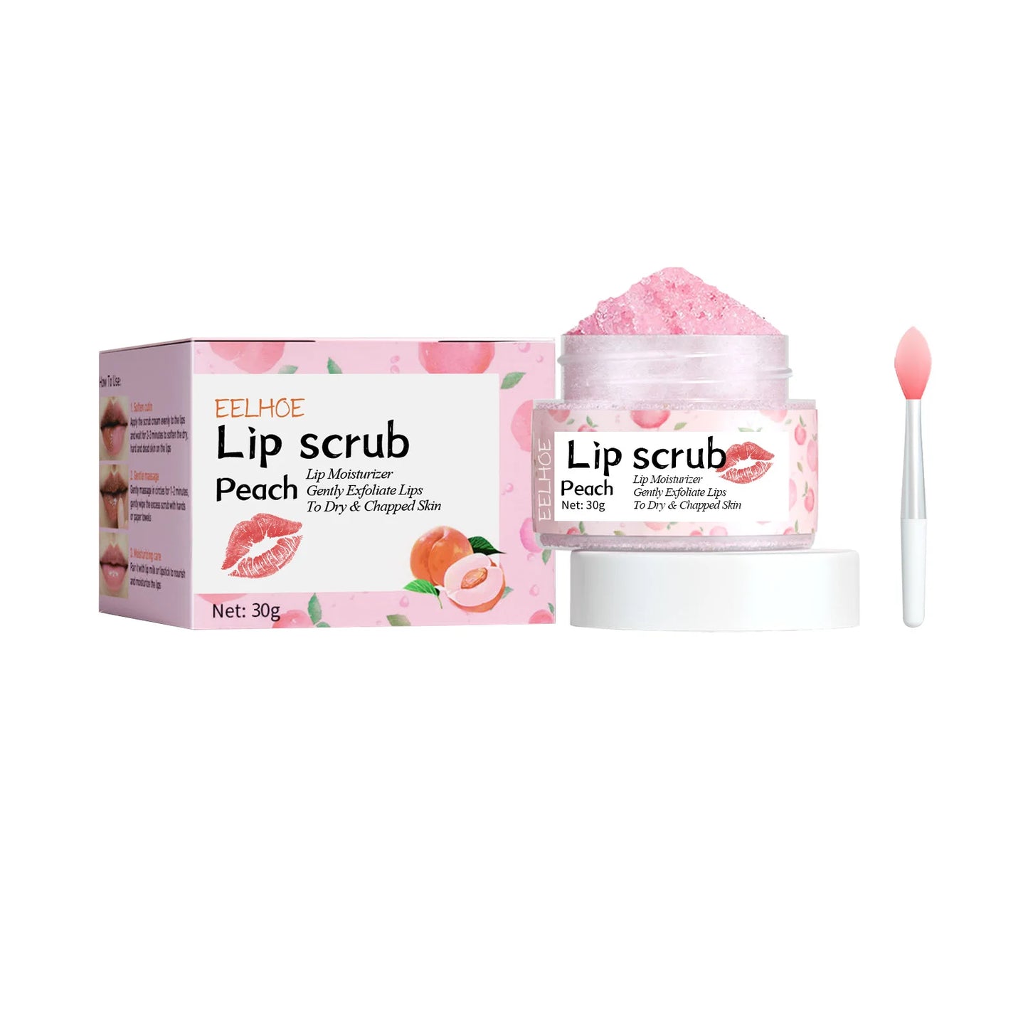 Peach Lip Scrub Exfoliates Dead Skin For Dry Lips Hydration