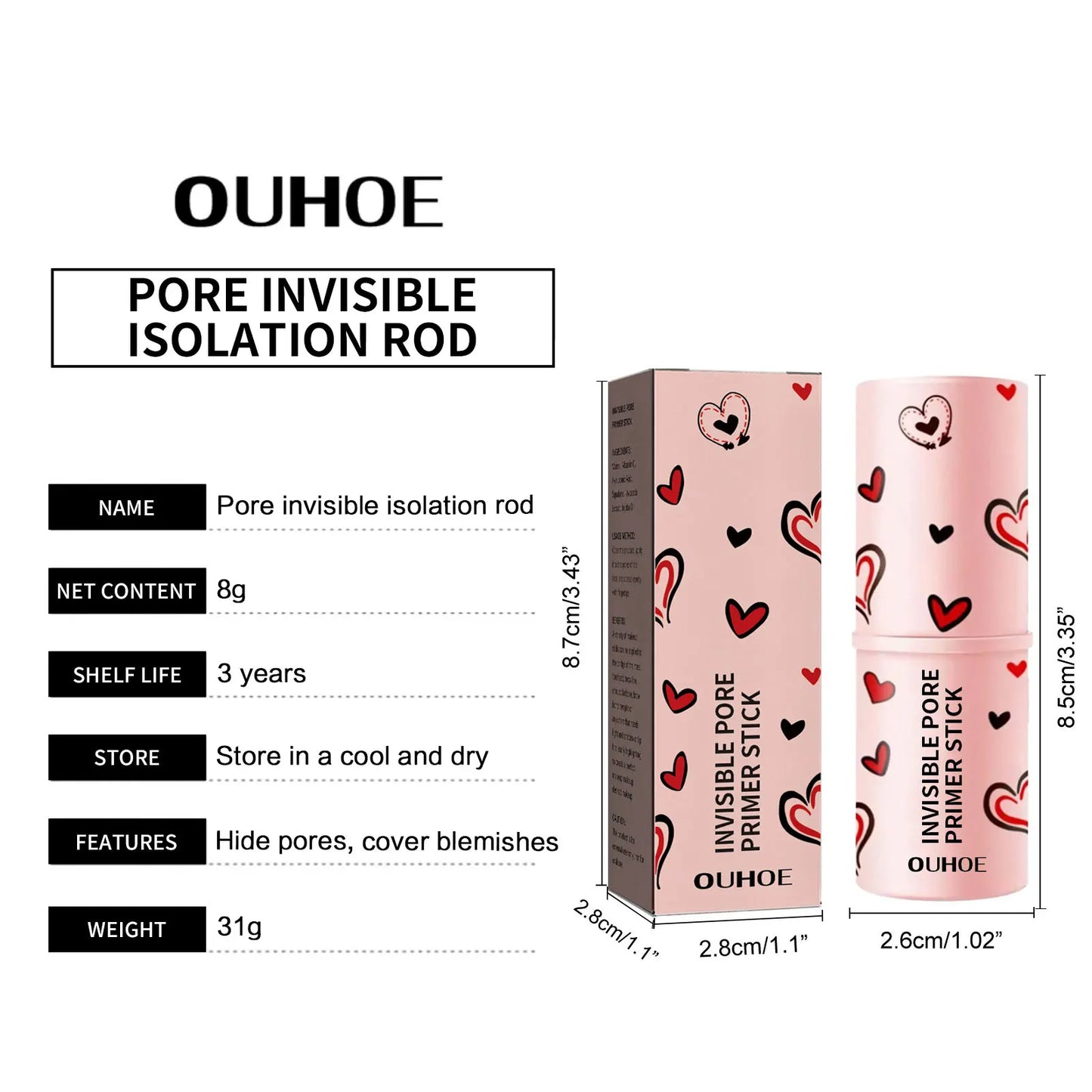 Ouhoe Invisible Pore Makeup Foundation Balm Oil Control Waterproof