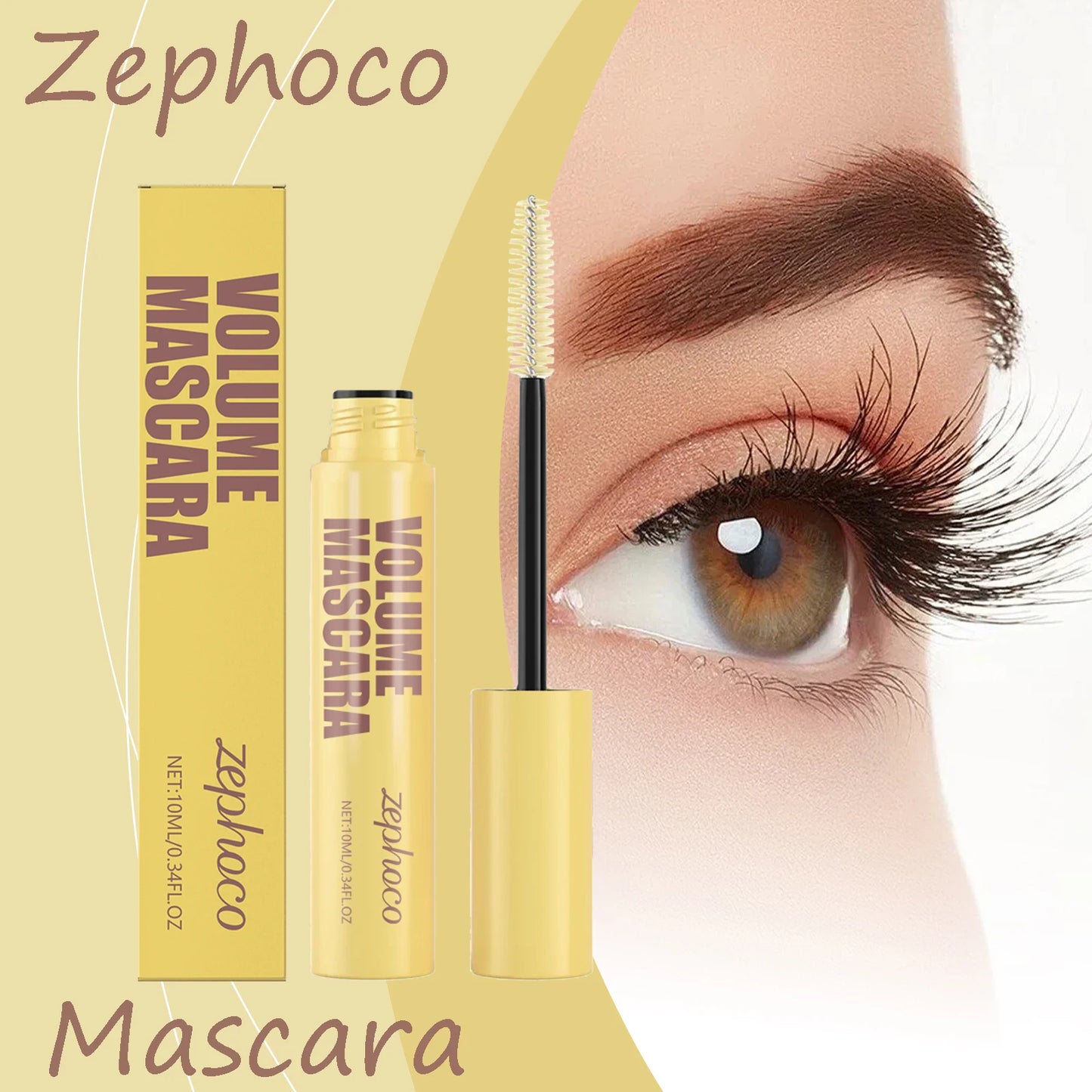 Zephoco Lengthening Waterproof Mascara For Thick Curling Lashes