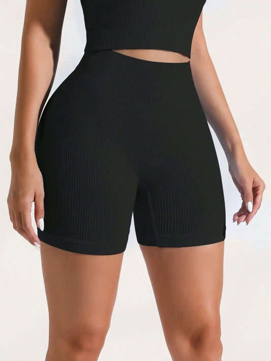 Womens High Waist Seamless Knit Shorts For Sports Wear