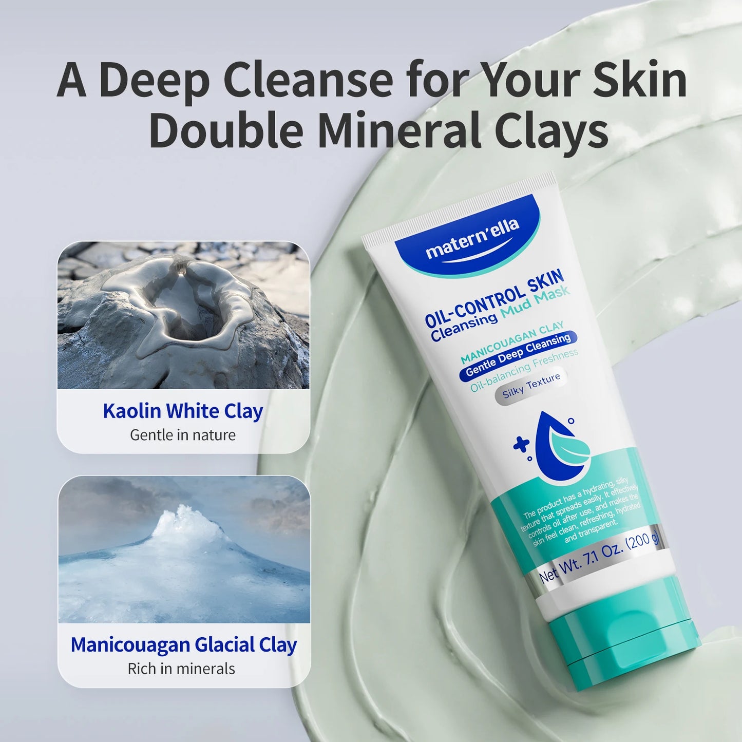 Matern'ella Manicouagan Clay Mud Mask For Oil Control Cleansing