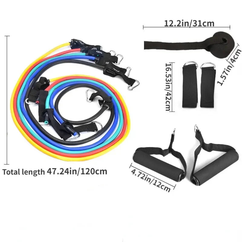 Multifunction Fitness Tension Rope Kit For Stretching And Training