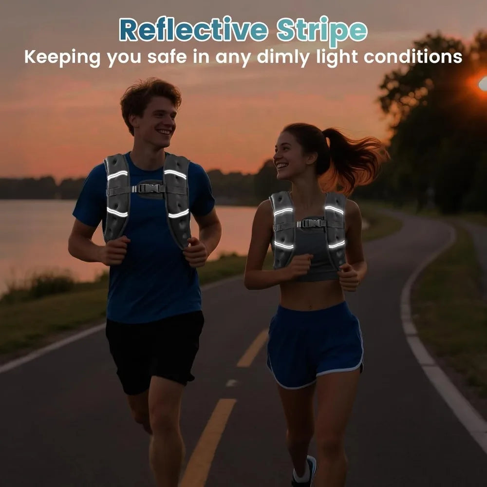 Adjustable Weighted Vest For Men And Women With Reflective Stripe