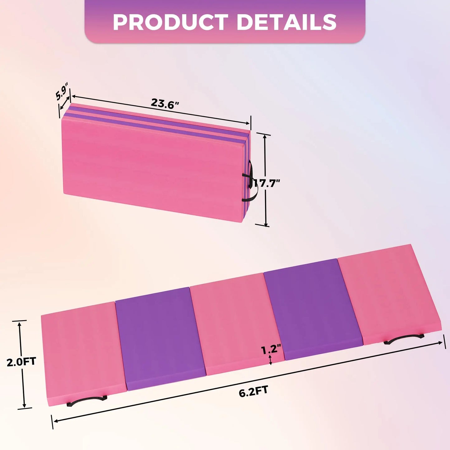 HiMISS Gymnastics Mat Tumbling Mats Home Gym Yoga Pilates