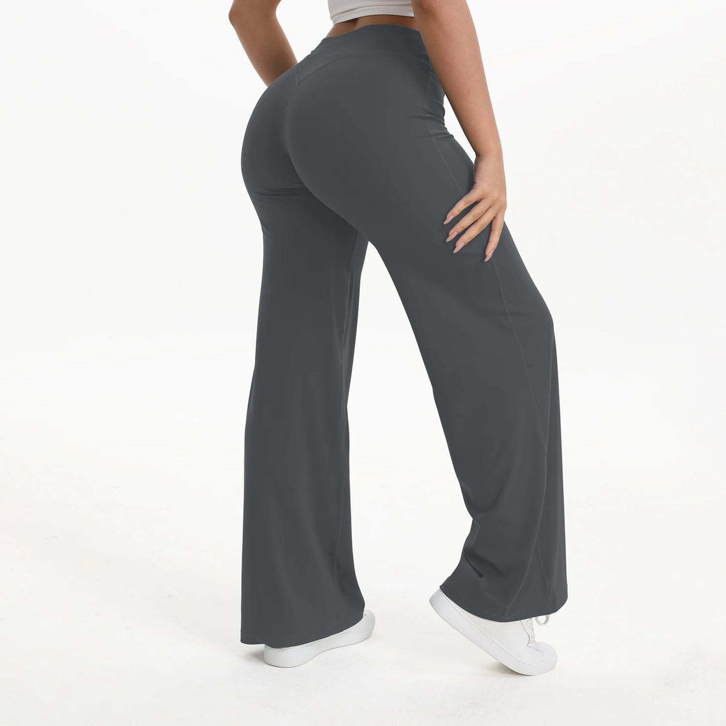 NCLAGEN SoftMotion Mid Waist Straight Leg Yoga Pants For Women