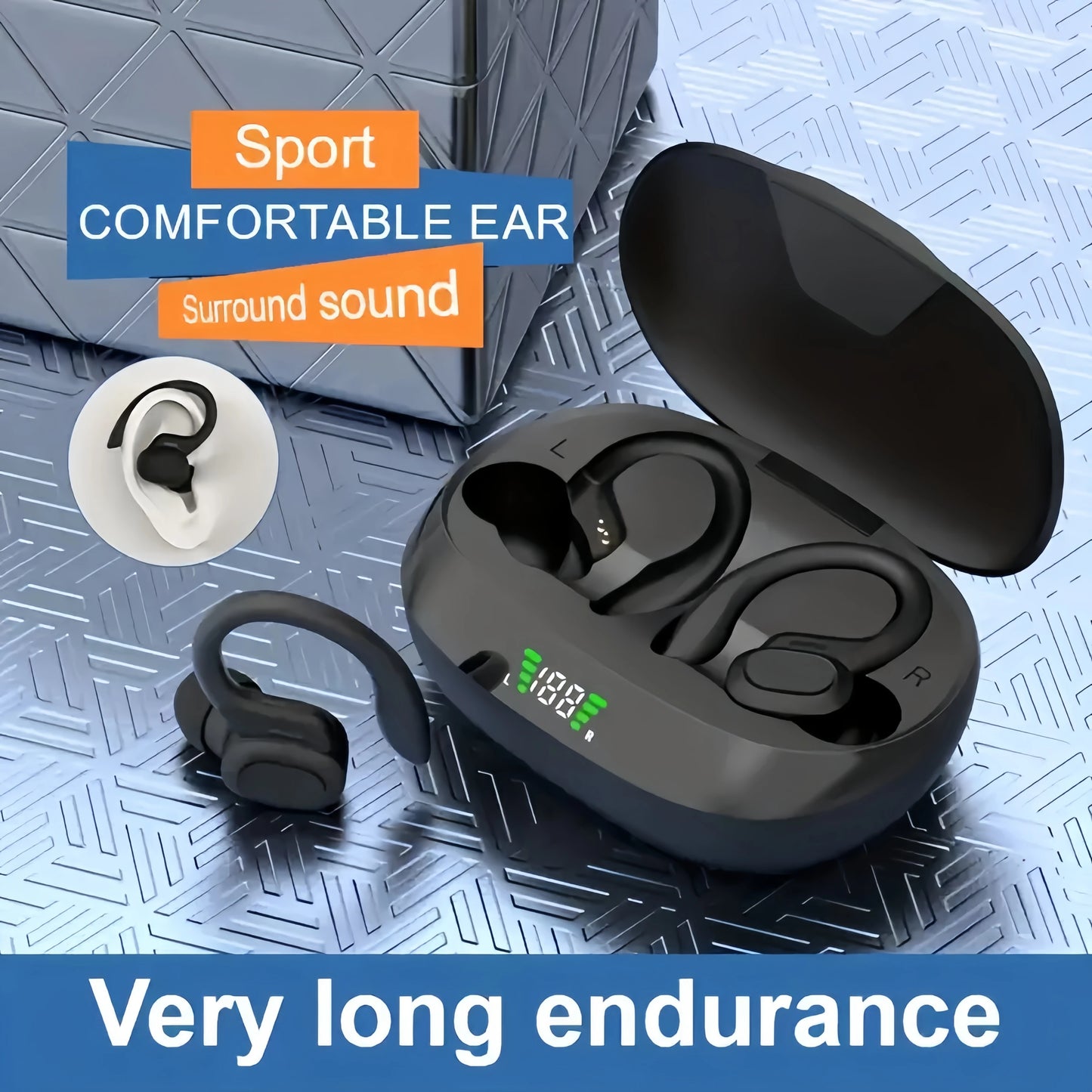 True Wireless Earbuds With Microphone And LED Display