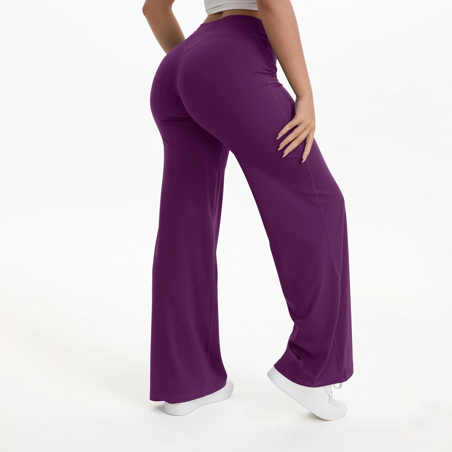 NCLAGEN SoftMotion Mid Waist Straight Leg Yoga Pants For Women