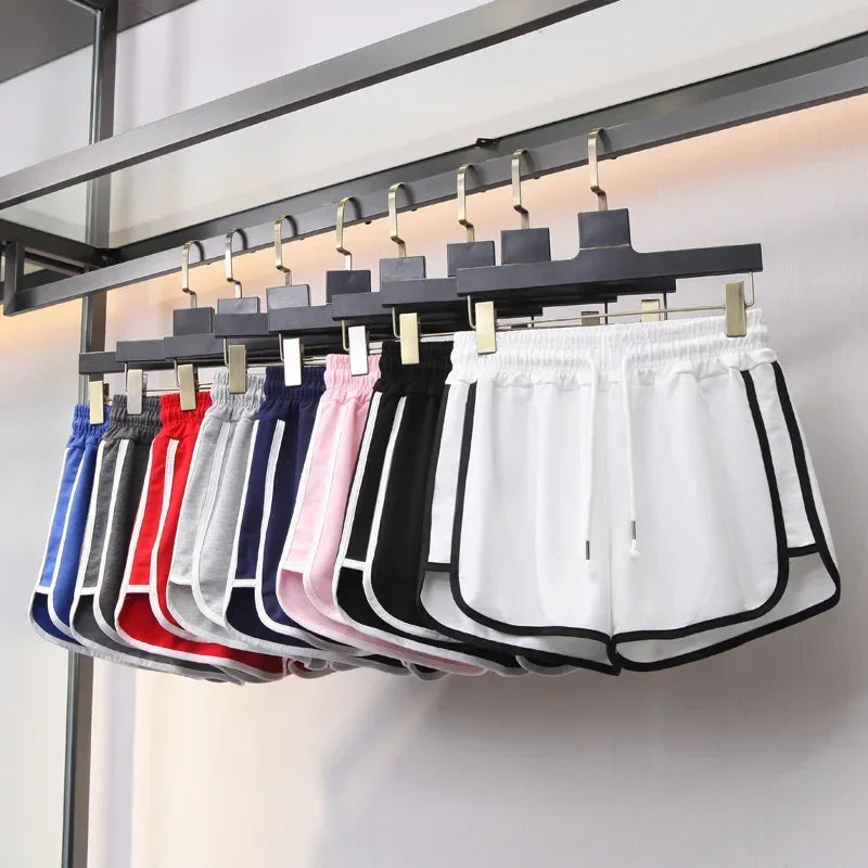 Striped Sports Shorts For Women Korean Casual Summer Loose Fit