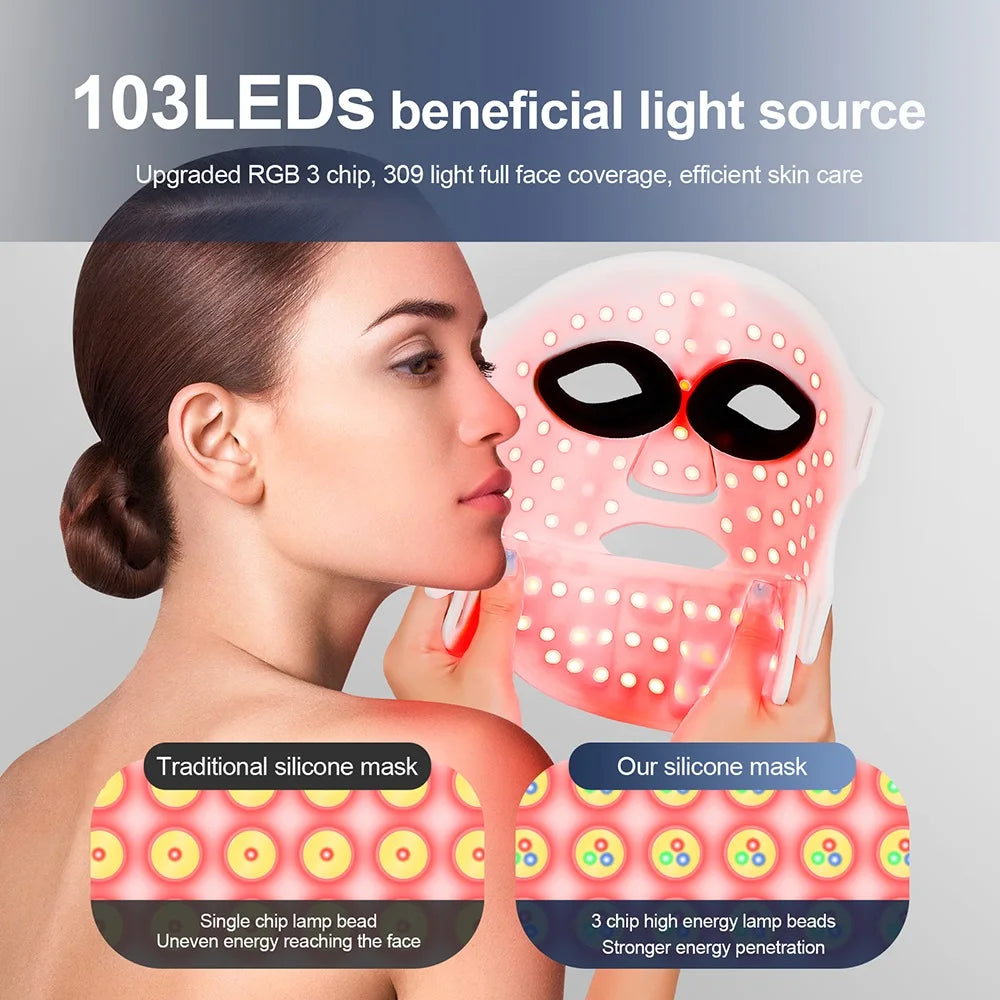 Foreverlily Silicone LED Mask With Neck LED Photon Therapy