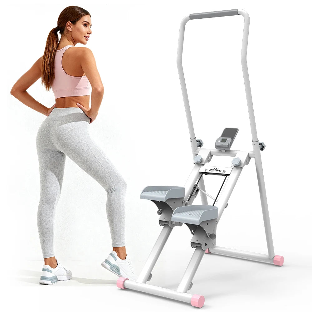 Foldable Stair Stepper For Home Gym With LCD Monitor
