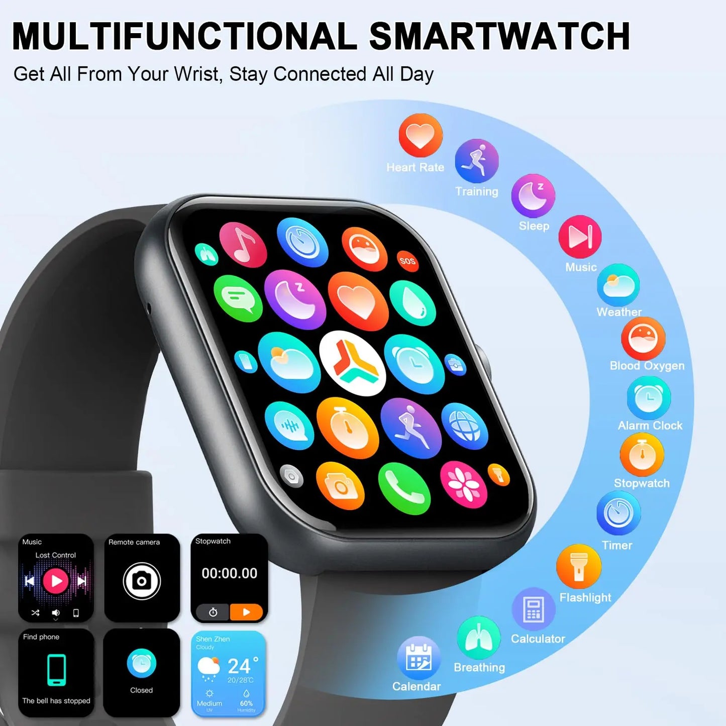 Nerunsa Smart Watch With Answer Calls 100 Sport Modes