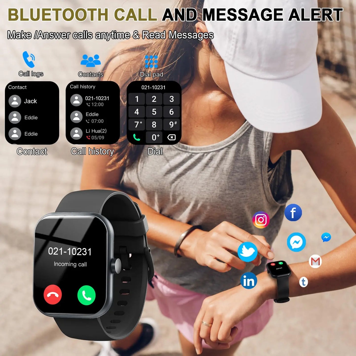 Nerunsa Smart Watch With Answer Calls 100 Sport Modes