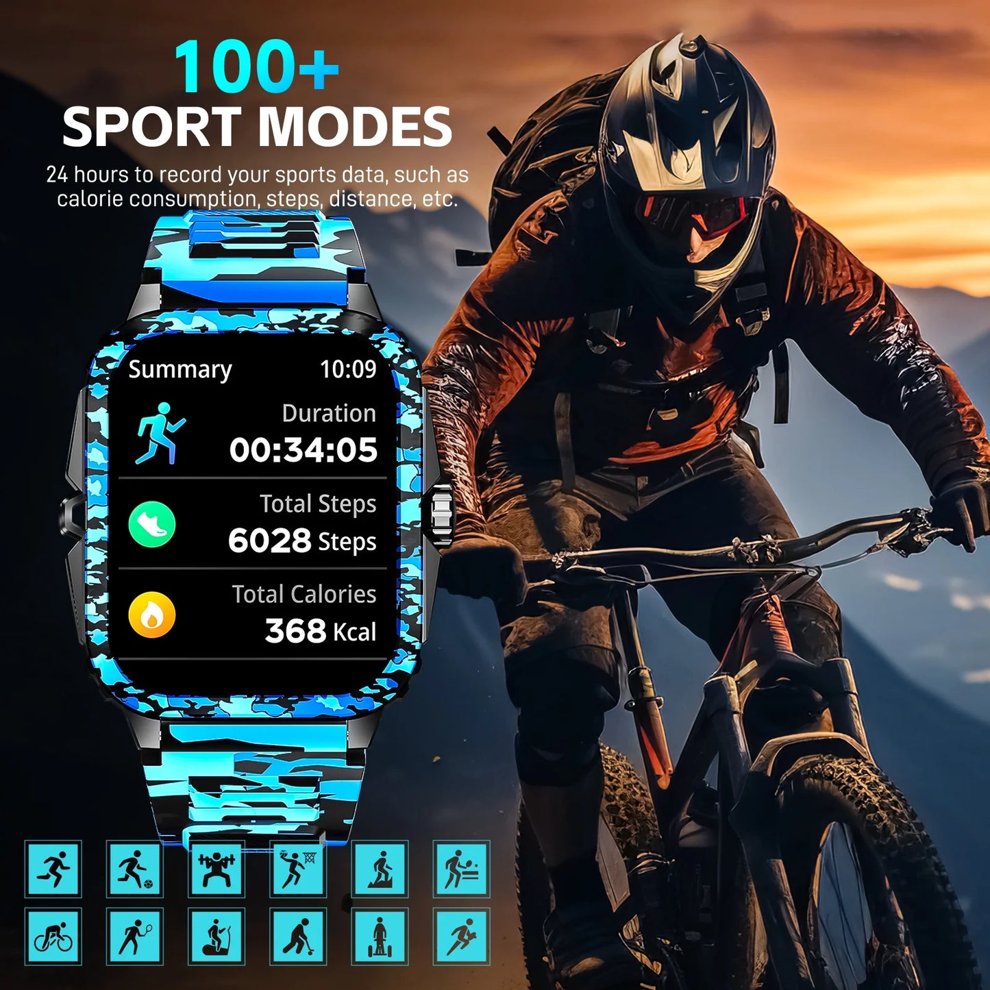 LaNikar Smart Watch 3ATM Waterproof Fitness Tracker With Heart Rate