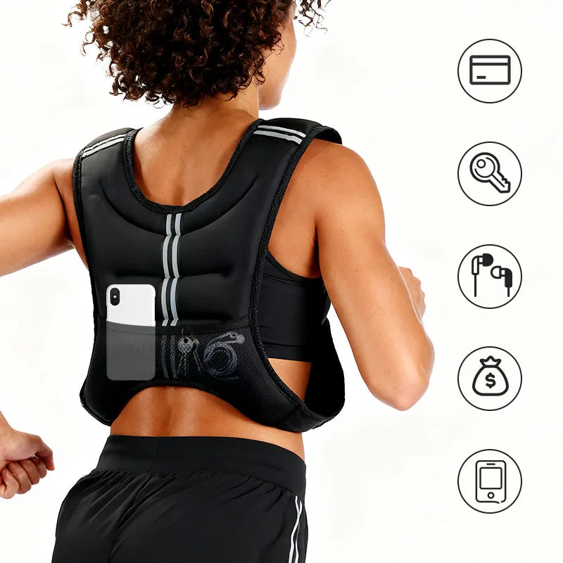 Weight Vest With Reflective Stripe For Running And Strength Training