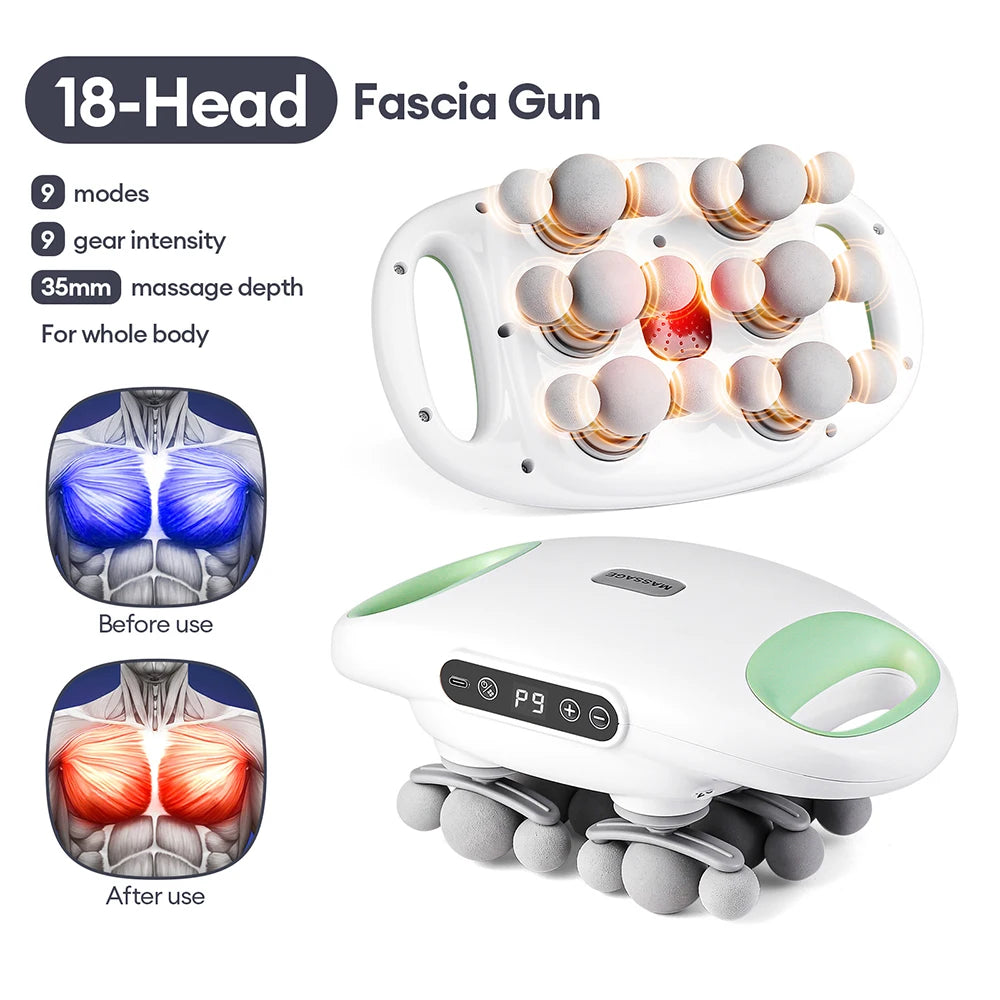 Foreverlily 18 Head Fascia Gun High Frequency Deep Tissue Massager