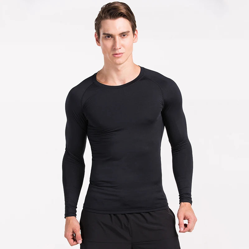 Men's Compression Running Top Long Sleeve Quick Dry Sports Shirt