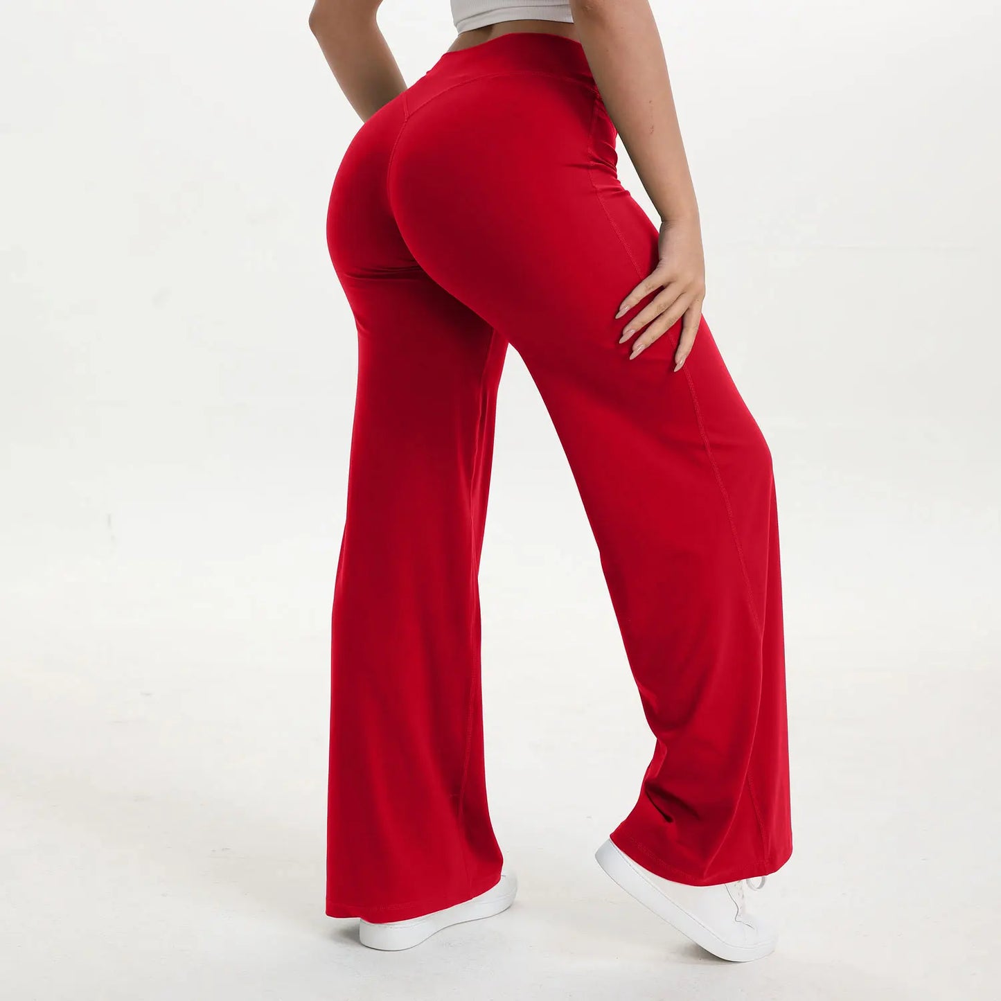 NCLAGEN SoftMotion Mid Waist Straight Leg Yoga Pants For Women