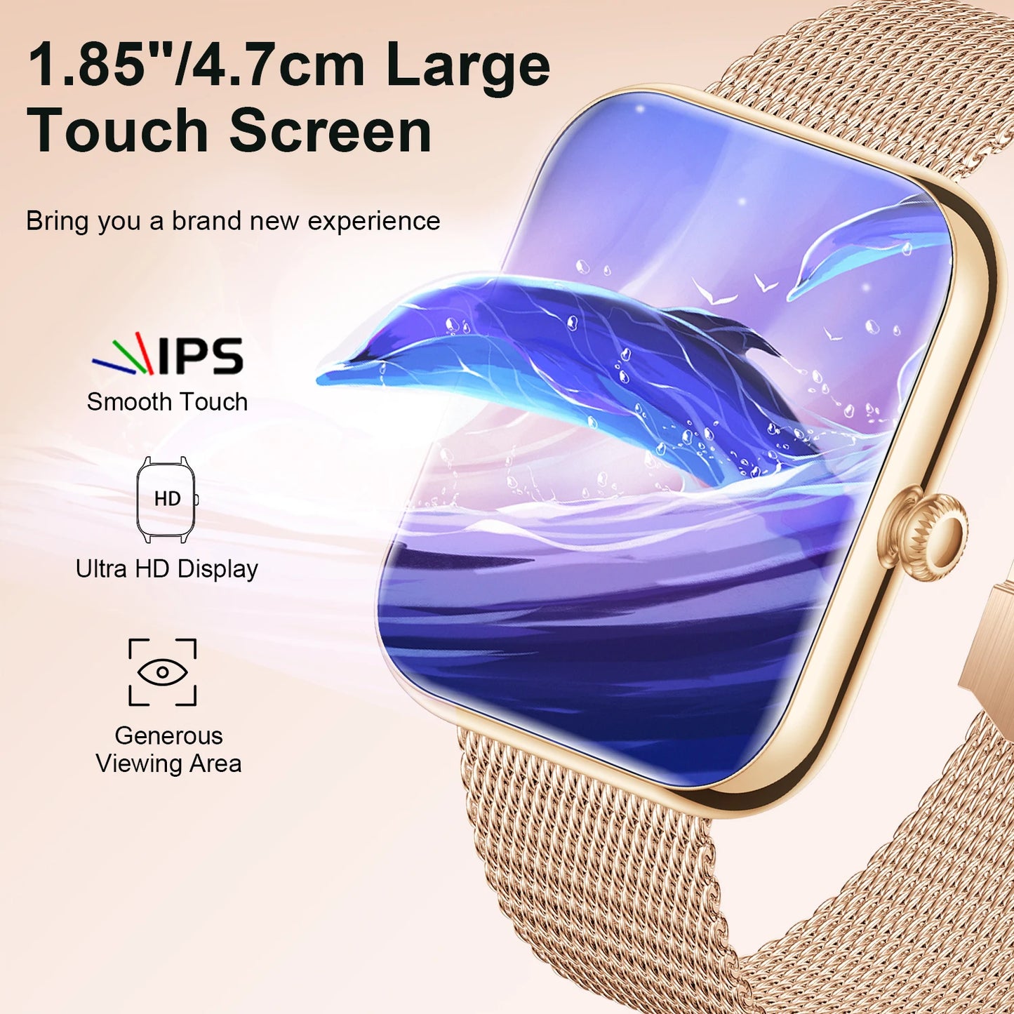 Smartwatch Fitness Tracker For iPhone Android With Call And Pedometer
