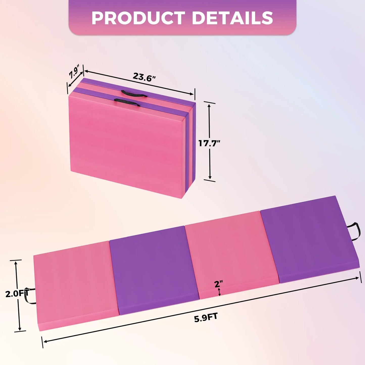 HiMISS Gymnastics Mat Tumbling Mats Home Gym Yoga Pilates