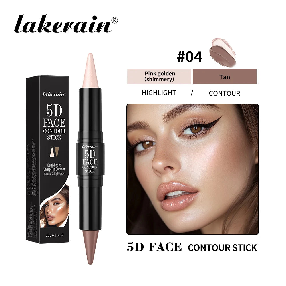 Lakerain Dual-Ended Face Contour Stick Highlighter Waterproof Sweatproof