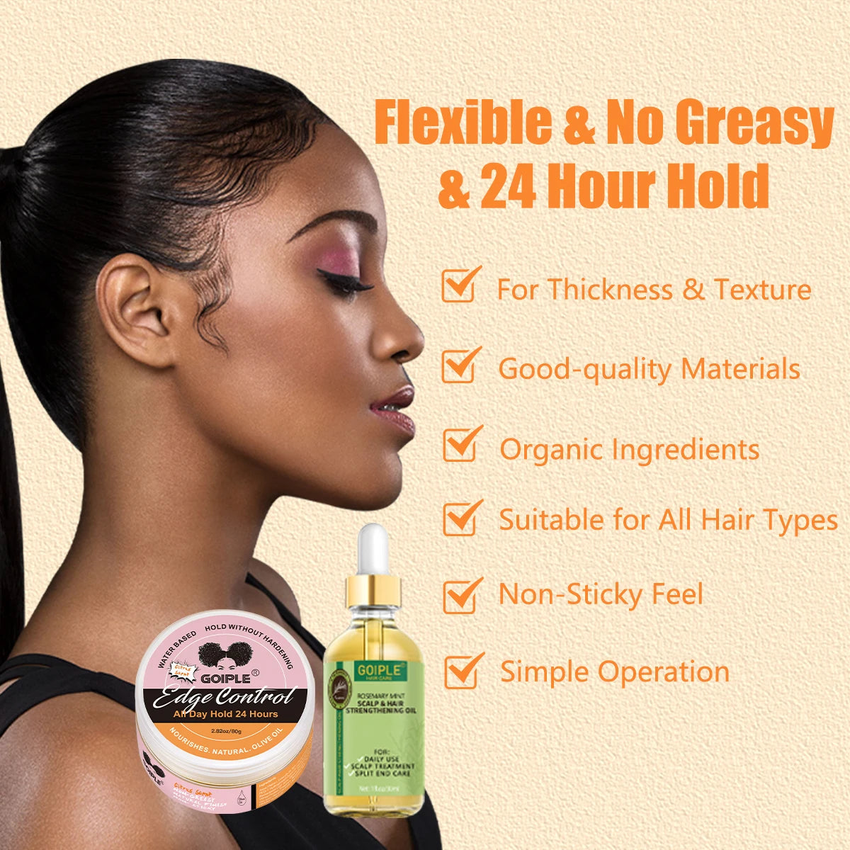 Edge Control Wax With Rosemary Oil For Strong Hold Frizz