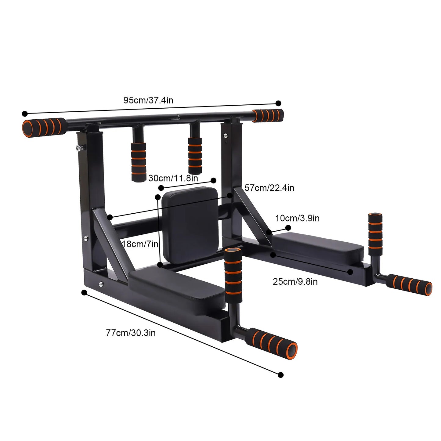 Vertical Knee Raise Dip Station And Wall-Mount Pull Up Bar