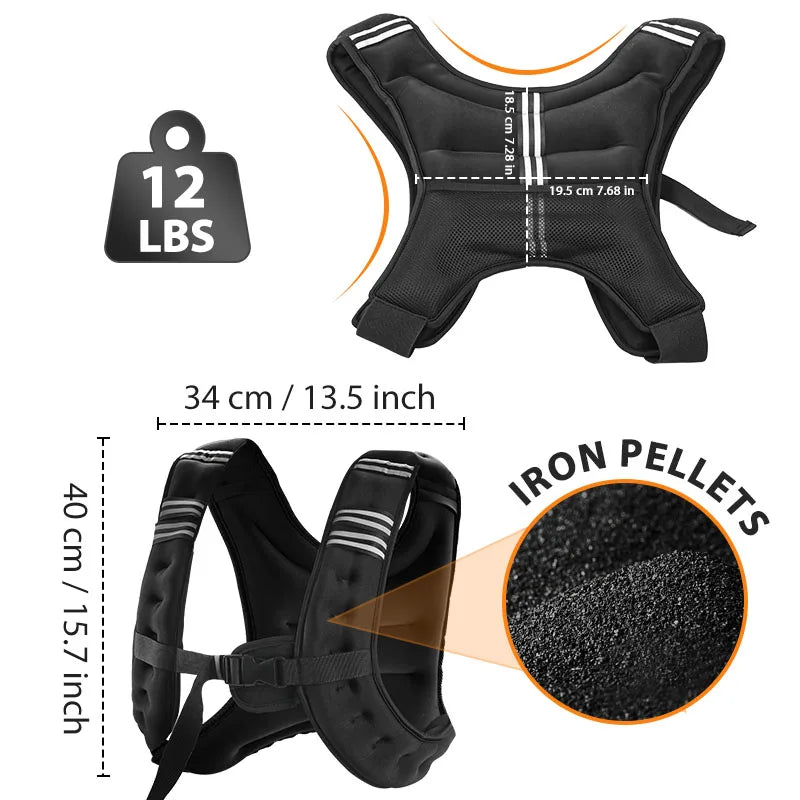 Weight Vest With Reflective Stripe For Running And Strength Training
