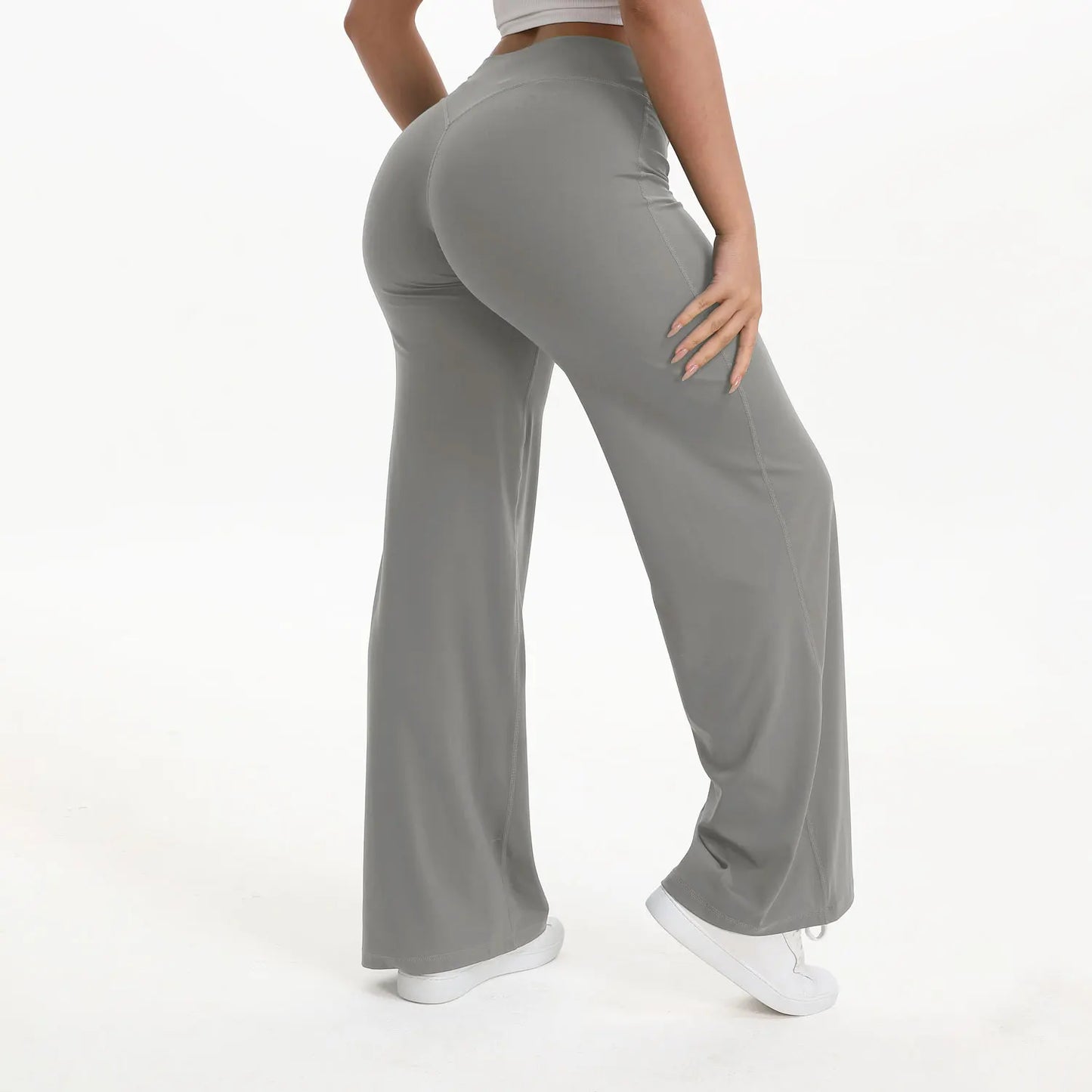 NCLAGEN SoftMotion Mid Waist Straight Leg Yoga Pants For Women