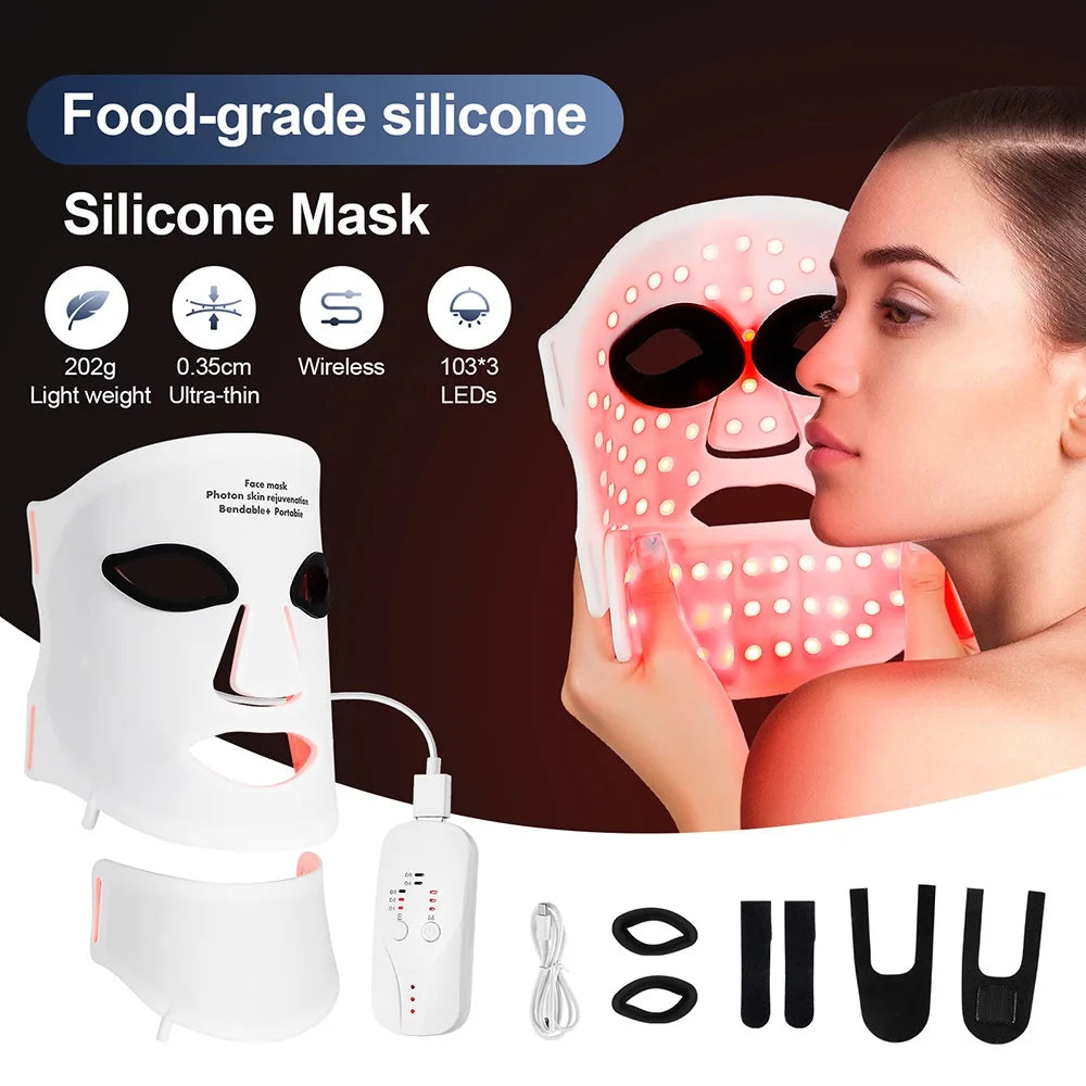 Foreverlily Silicone LED Mask With Neck LED Photon Therapy