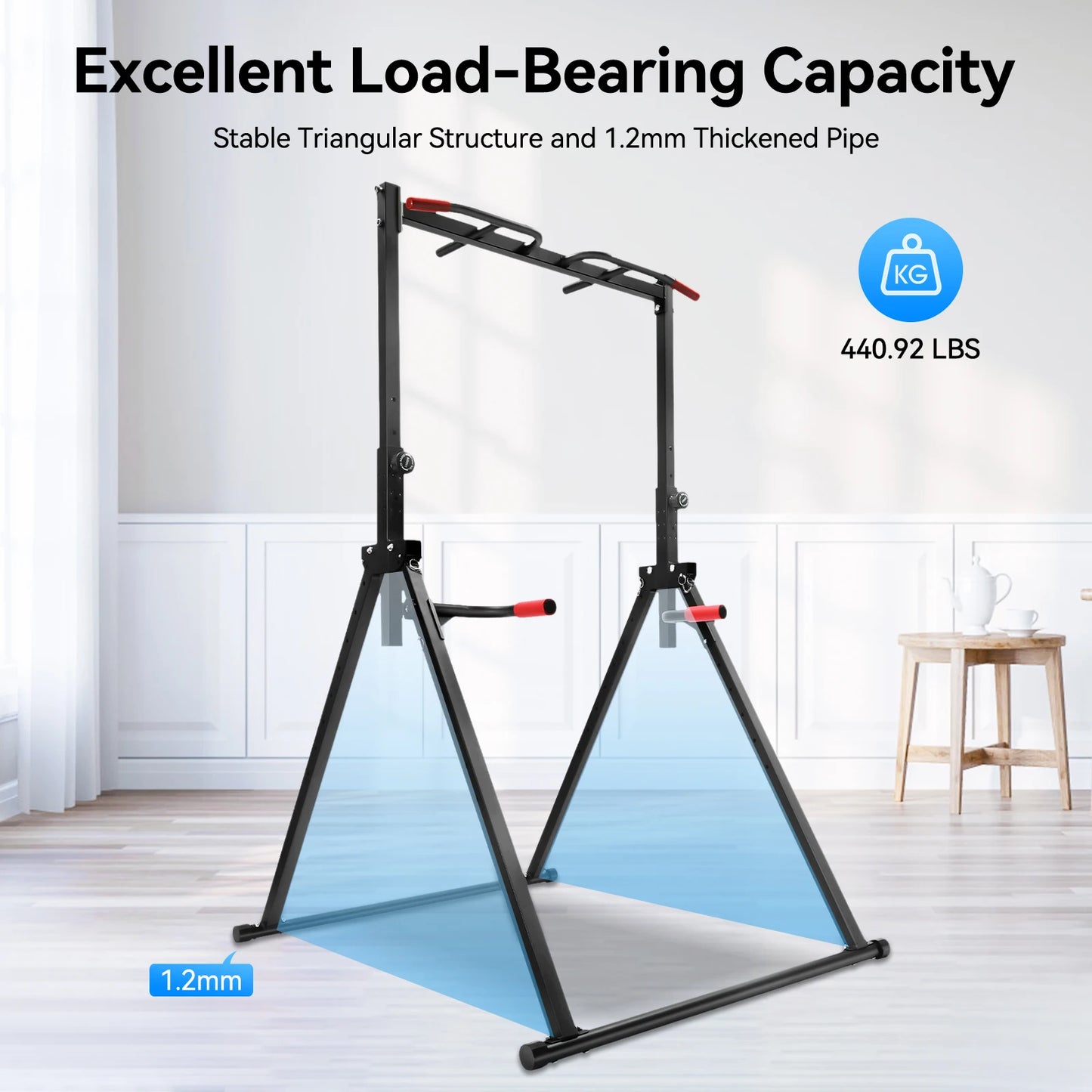 Adjustable Pull Up Bar With 200kg Load Capacity For Gym