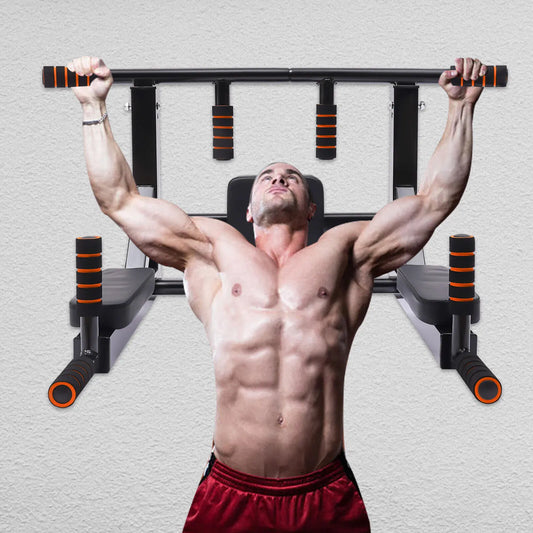 Vertical Knee Raise Dip Station And Wall-Mount Pull Up Bar