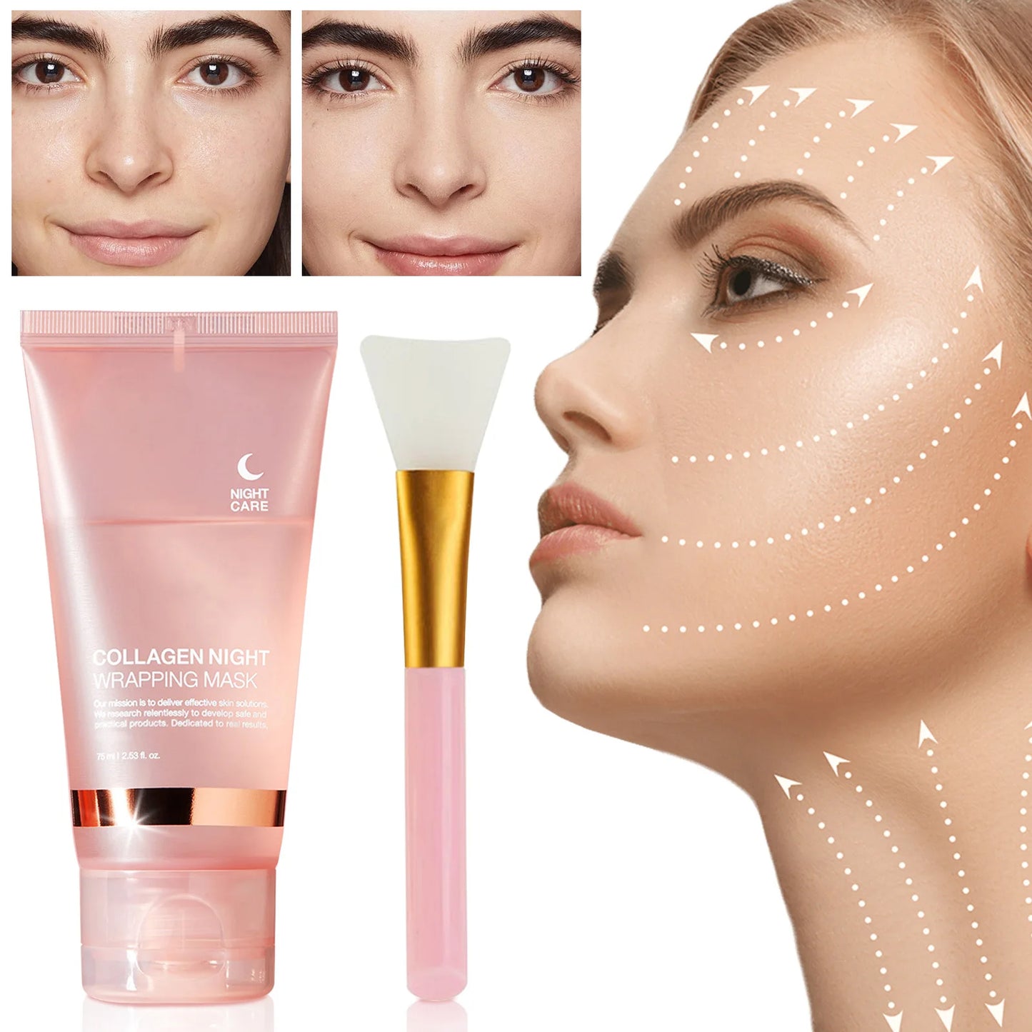 Collagen Night Wrapping Face Mask For Hydration And Elasticity