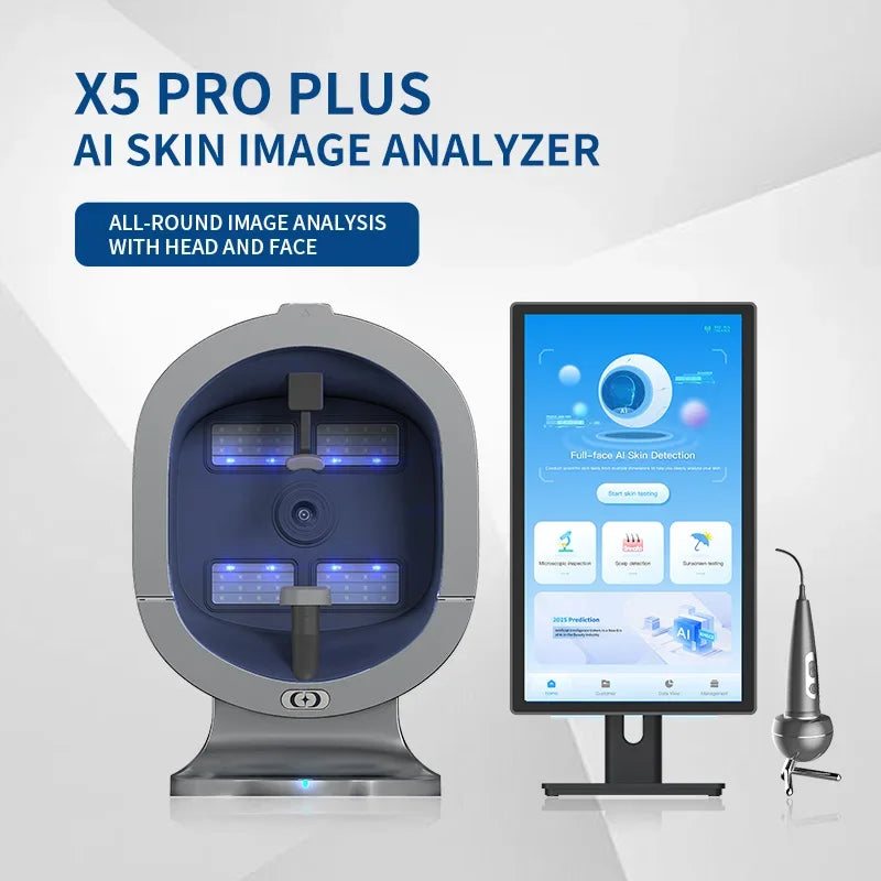 3D Facial Skin Analyzer Scanner With Dermatoscope And Mirror