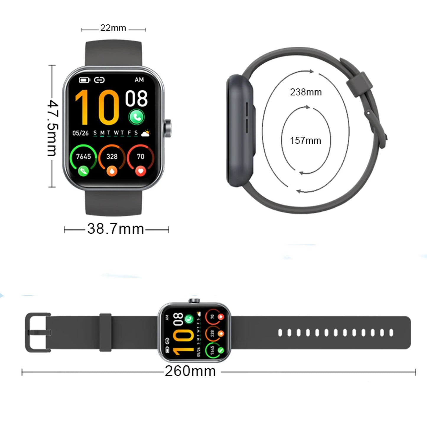 Nerunsa Smart Watch With Answer Calls 100 Sport Modes