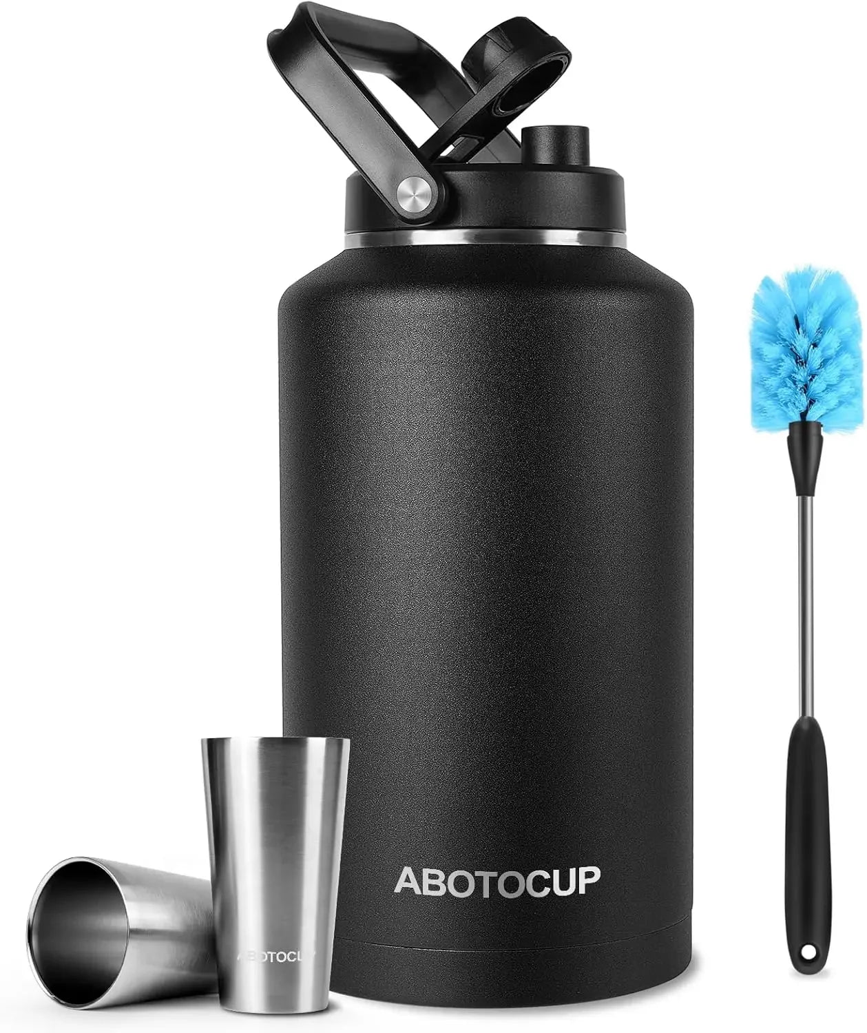 Wide Mouth Insulated Water Jug With Ergonomic Handle And Cups