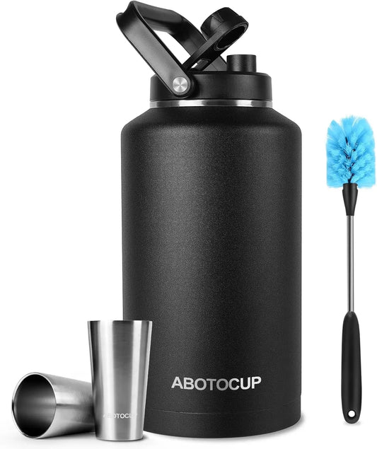 Wide Mouth Insulated Water Jug With Ergonomic Handle And Cups
