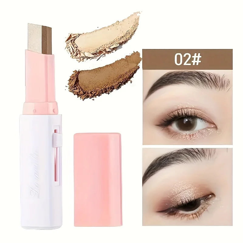 2-Pack Dual-Tone Eye Shadow Stick Waterproof Long-Lasting