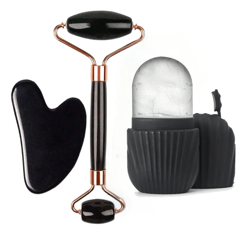 Ice Face Roller Gua Sha Tool Set Portable Facial Massage
