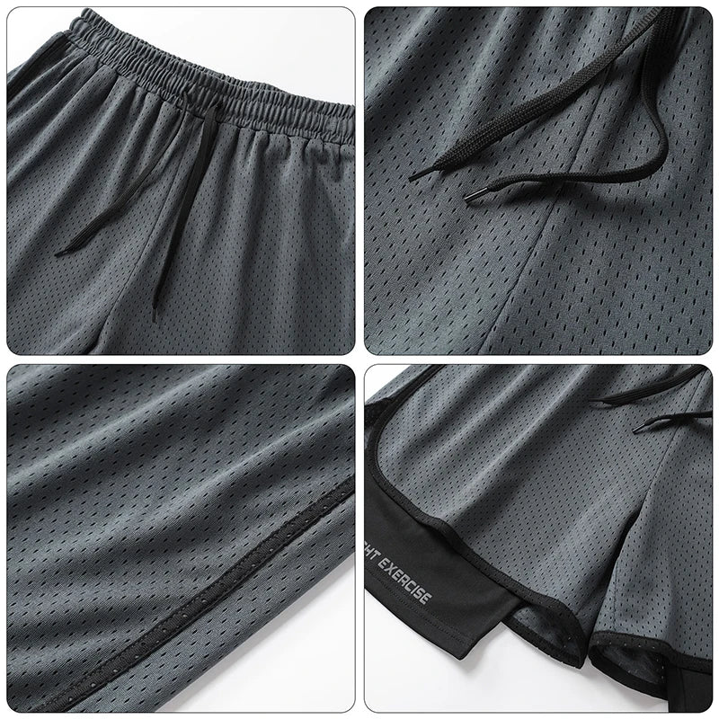 Men Outdoor Basketball Shorts Loose Mesh Quick Dry Breathable