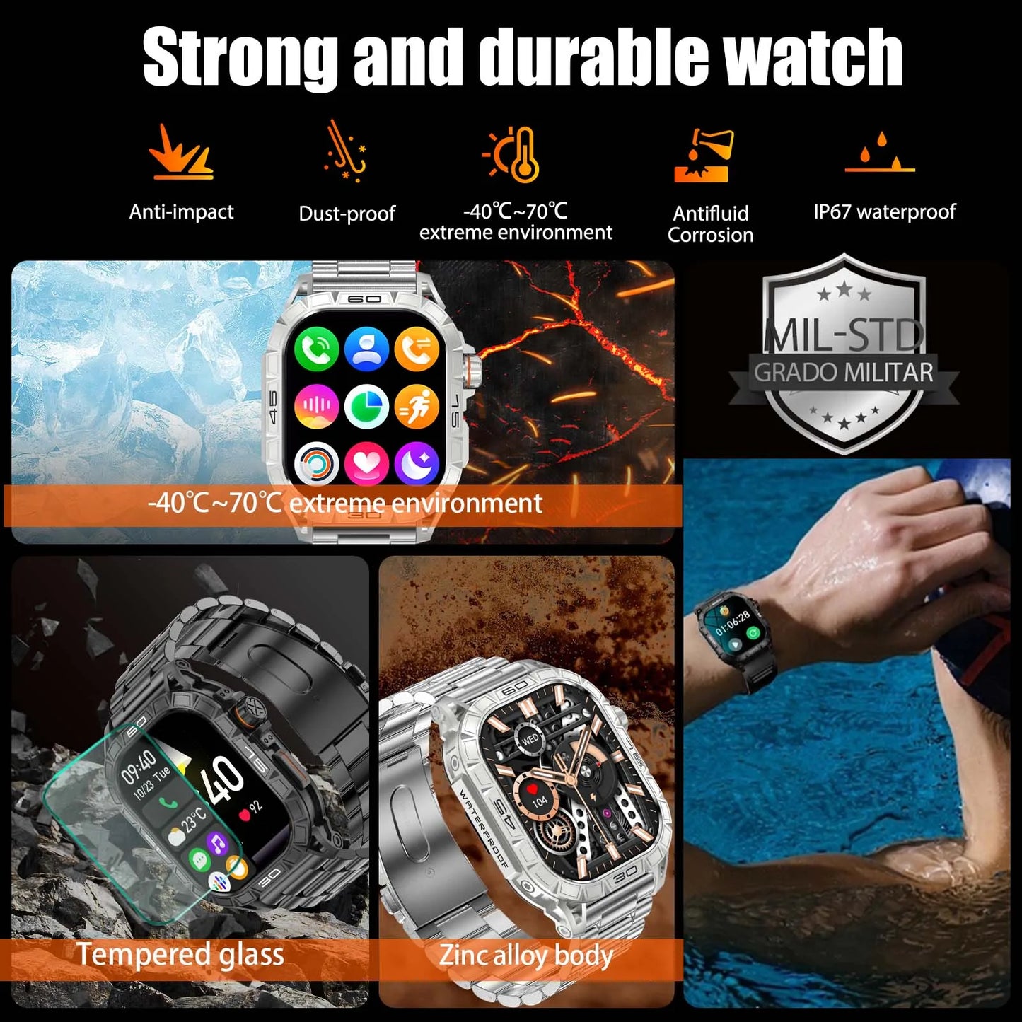 EIGIIS Smartwatch ED Display 100 Plus Sports IP68 Bluetooth K63