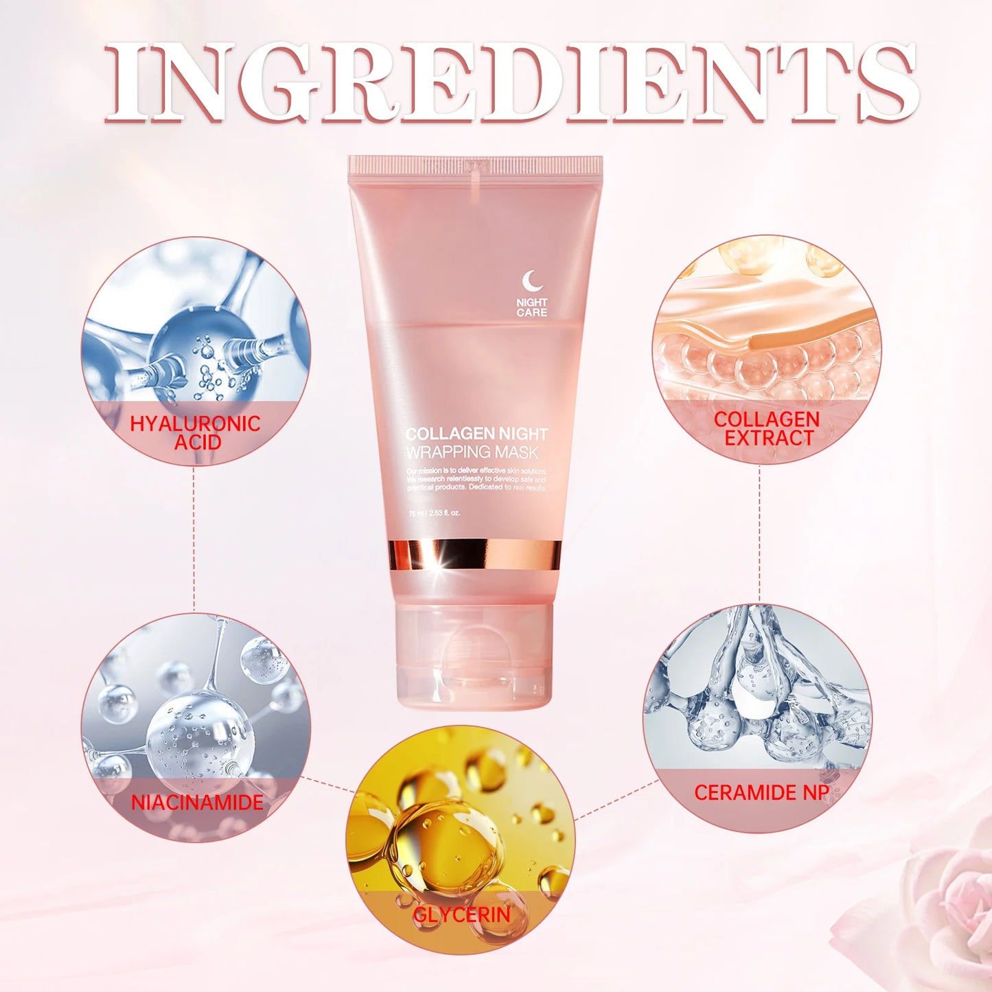 Collagen Night Wrapping Face Mask For Hydration And Elasticity