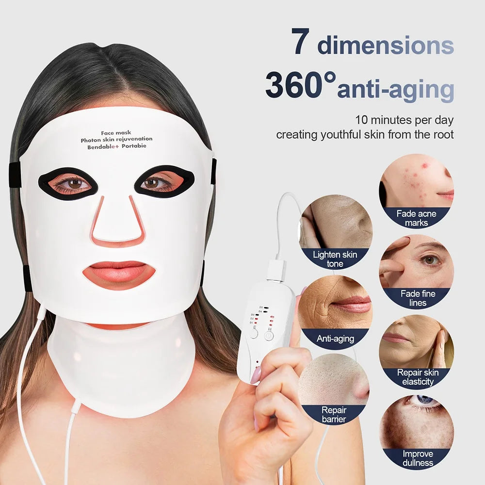 Foreverlily Silicone LED Mask With Neck LED Photon Therapy