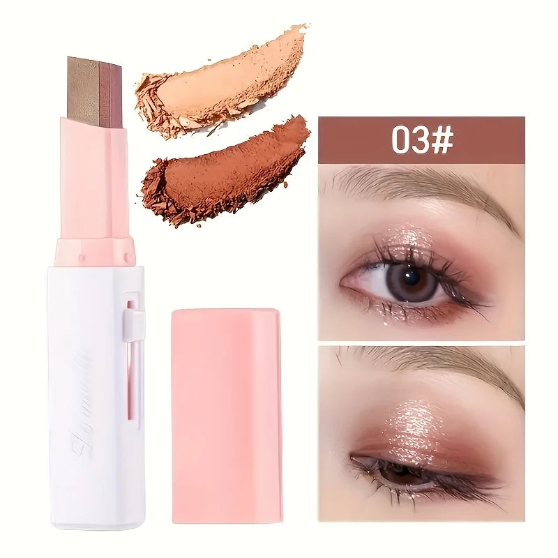 2-Pack Dual-Tone Eye Shadow Stick Waterproof Long-Lasting